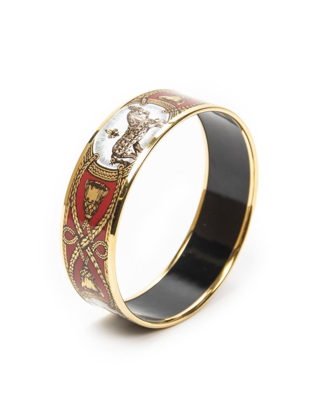 Hermes Enamel Bangle Red Plating Bracelet